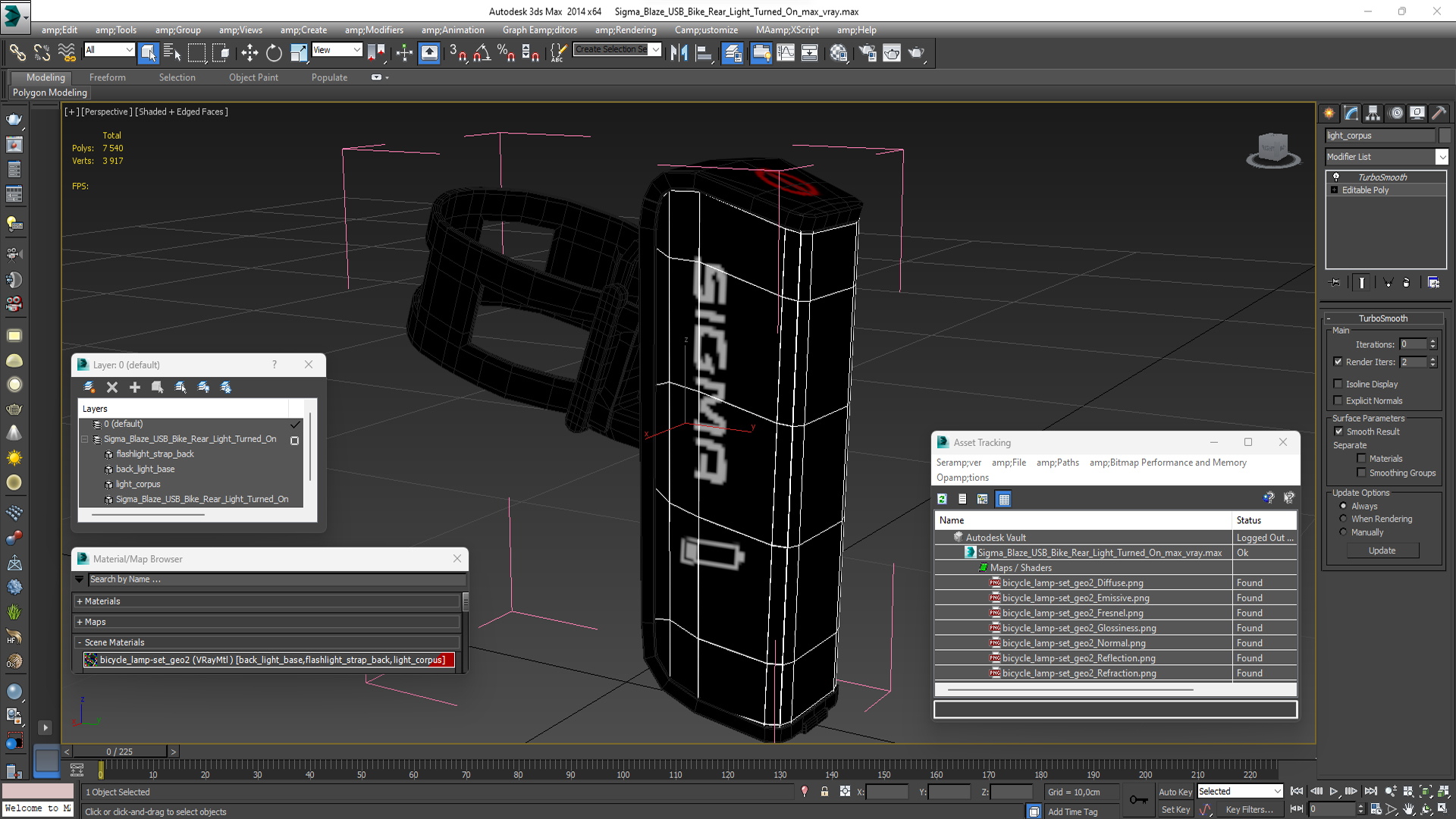 3D Sigma Blaze USB Bike Rear Light Turned On