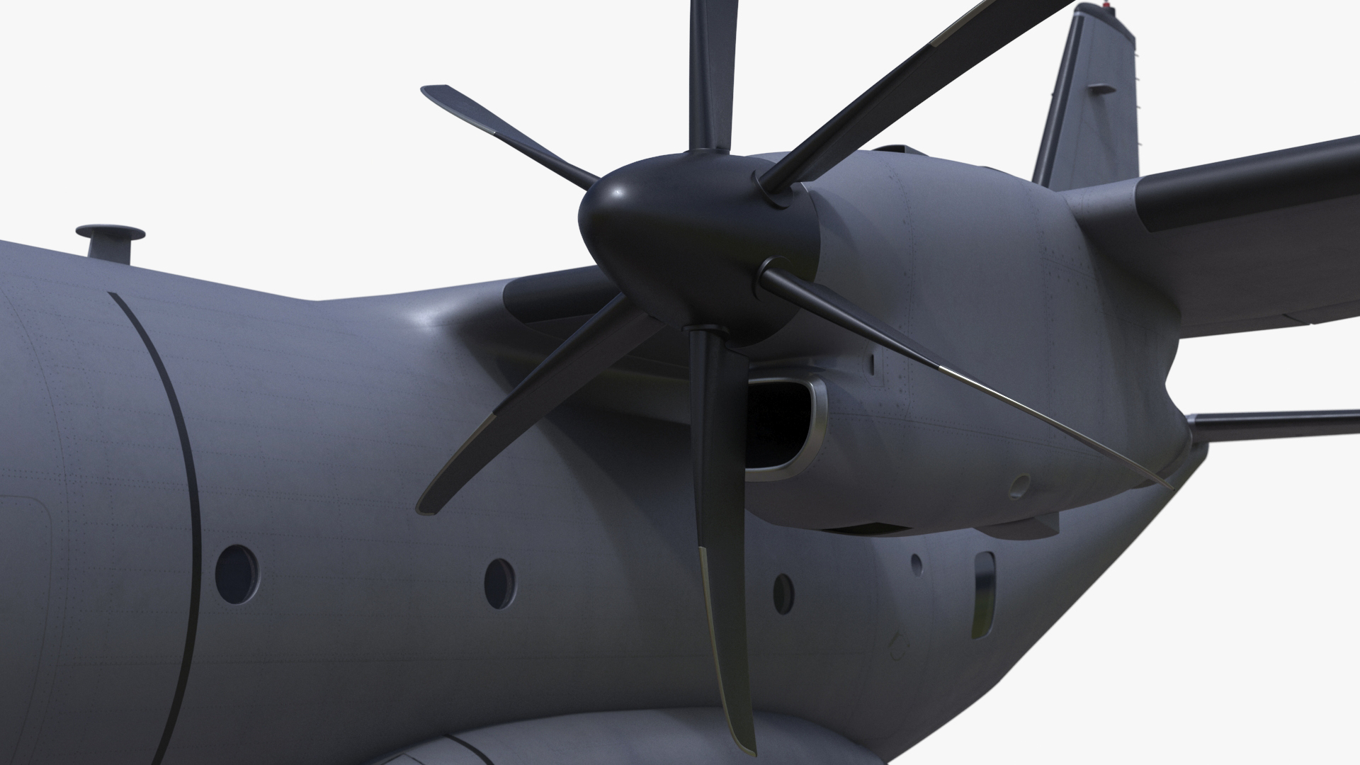 3D model Multi-role Aircraft Grey Simplified