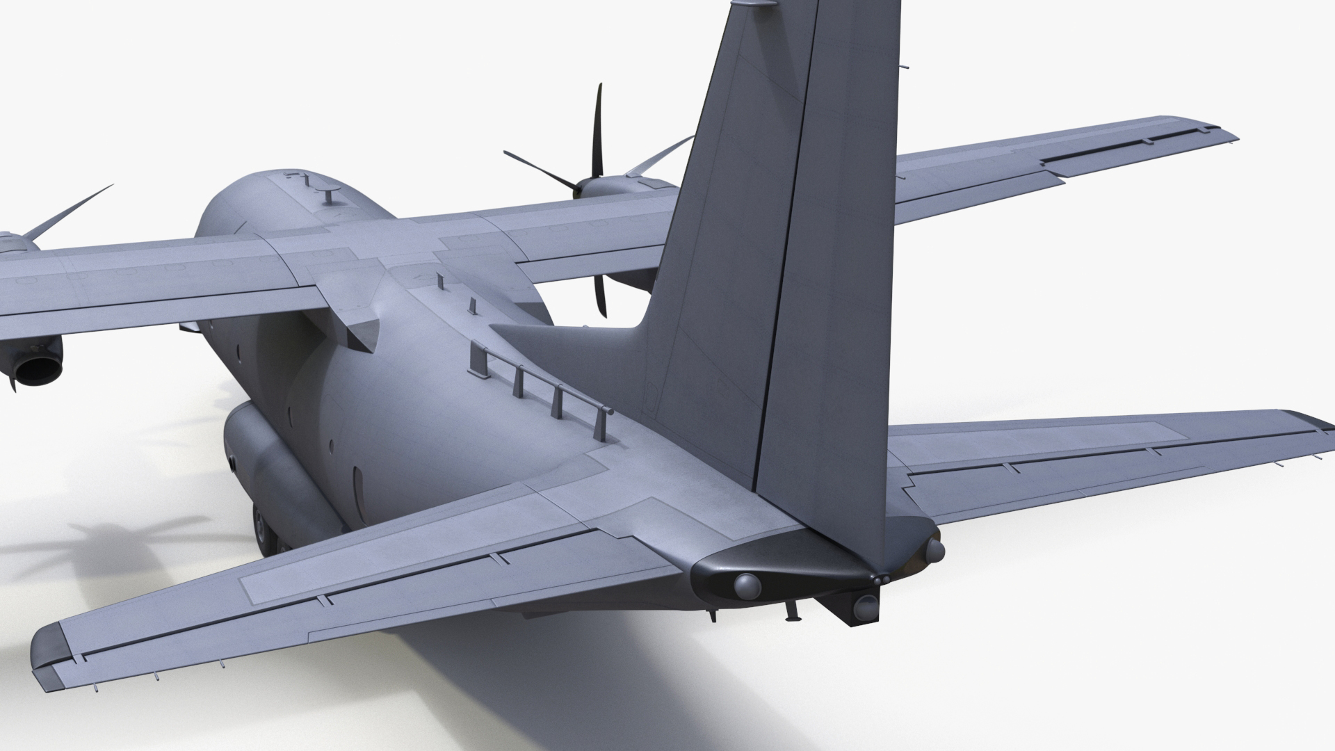 3D model Multi-role Aircraft Grey Simplified