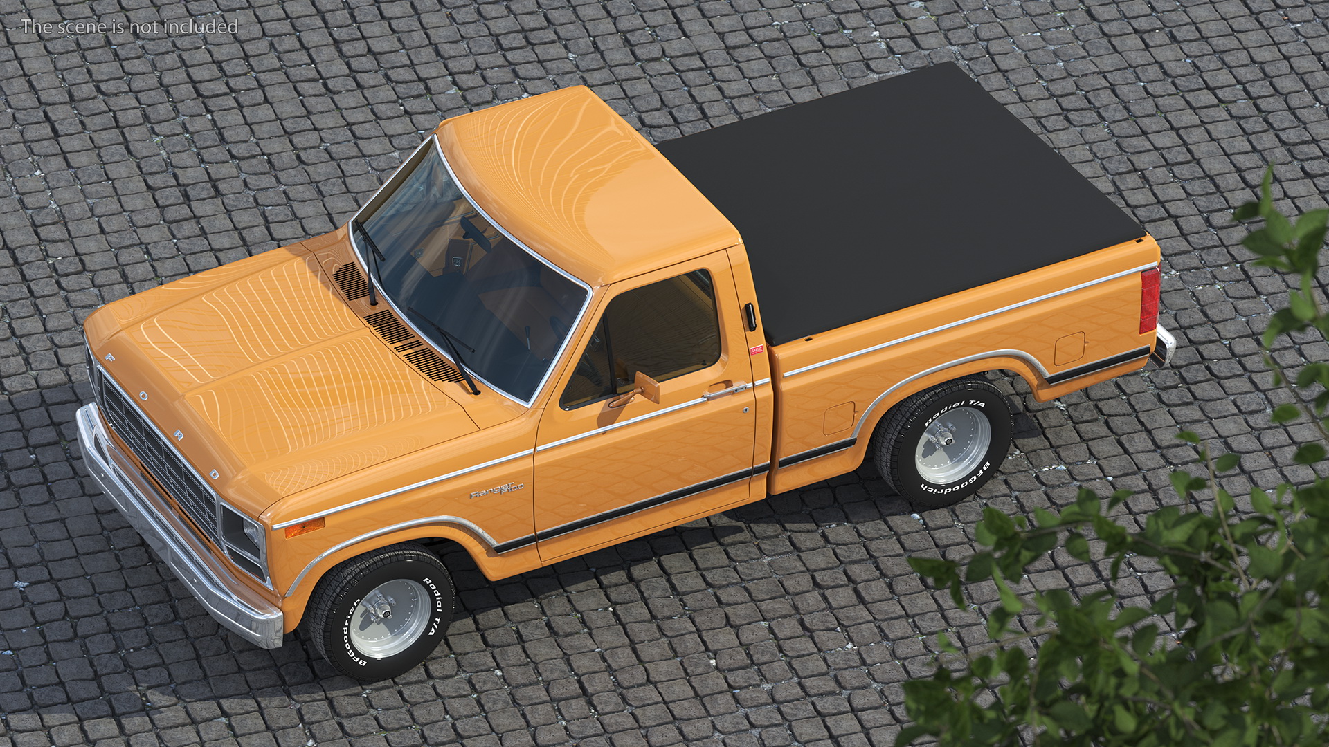 Ford F Series Ranger 1980 Pickup Truck Orange Rigged 3D