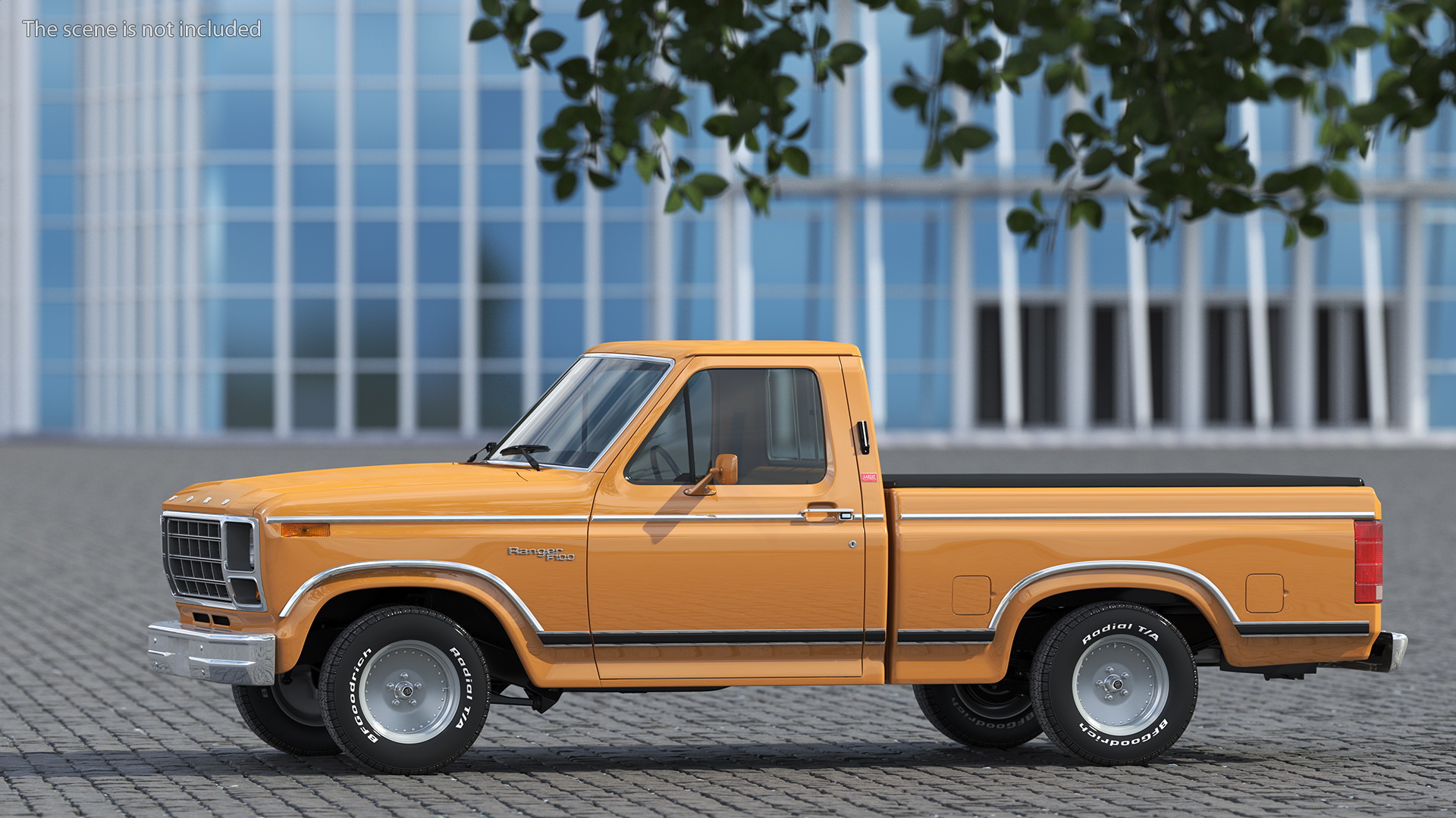 Ford F Series Ranger 1980 Pickup Truck Orange Rigged 3D