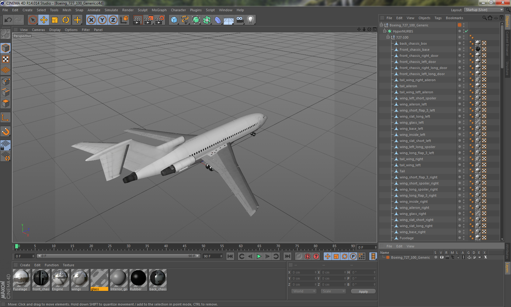 Boeing 727 100 Generic 3D