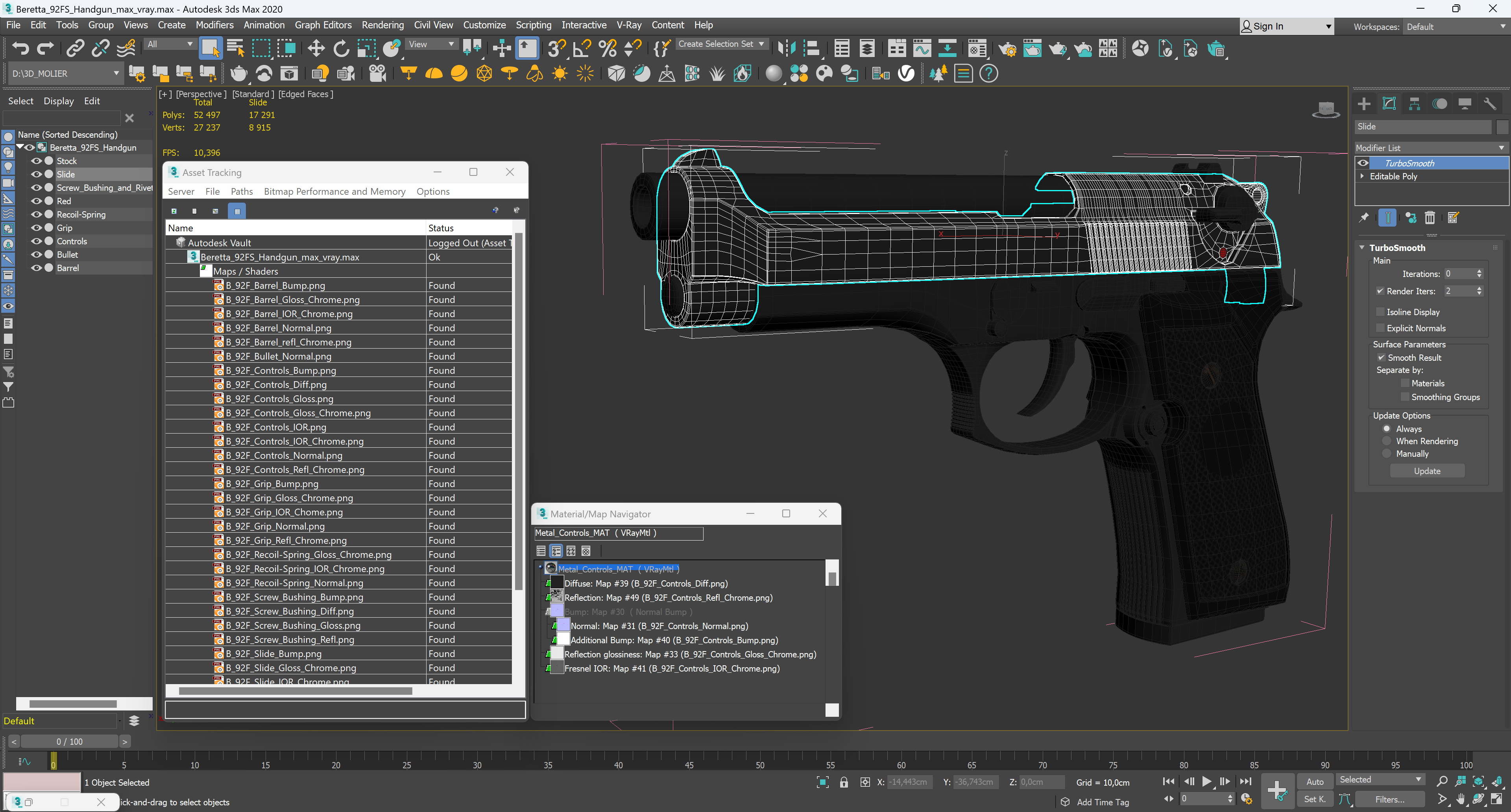 3D model Beretta 92FS Handgun