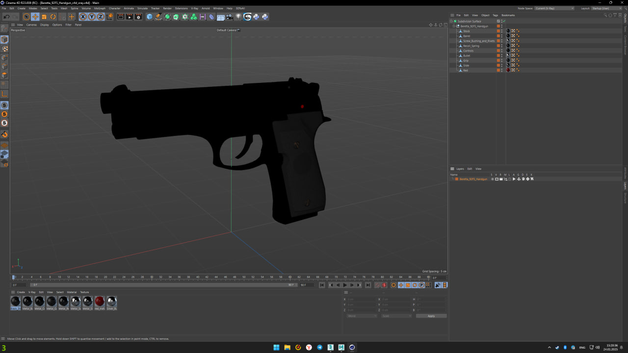 3D model Beretta 92FS Handgun