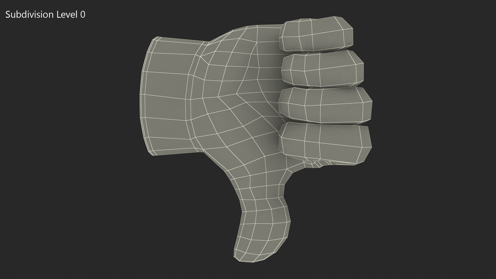 3D model Thumbs Down Gesture Emoji