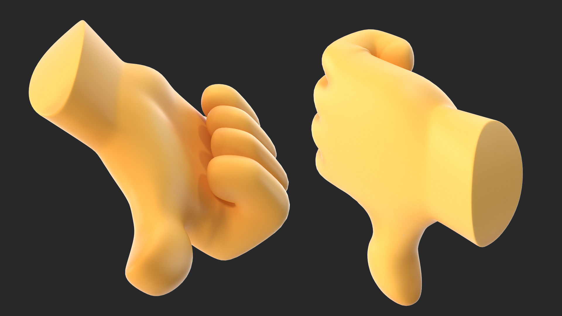 3D model Thumbs Down Gesture Emoji