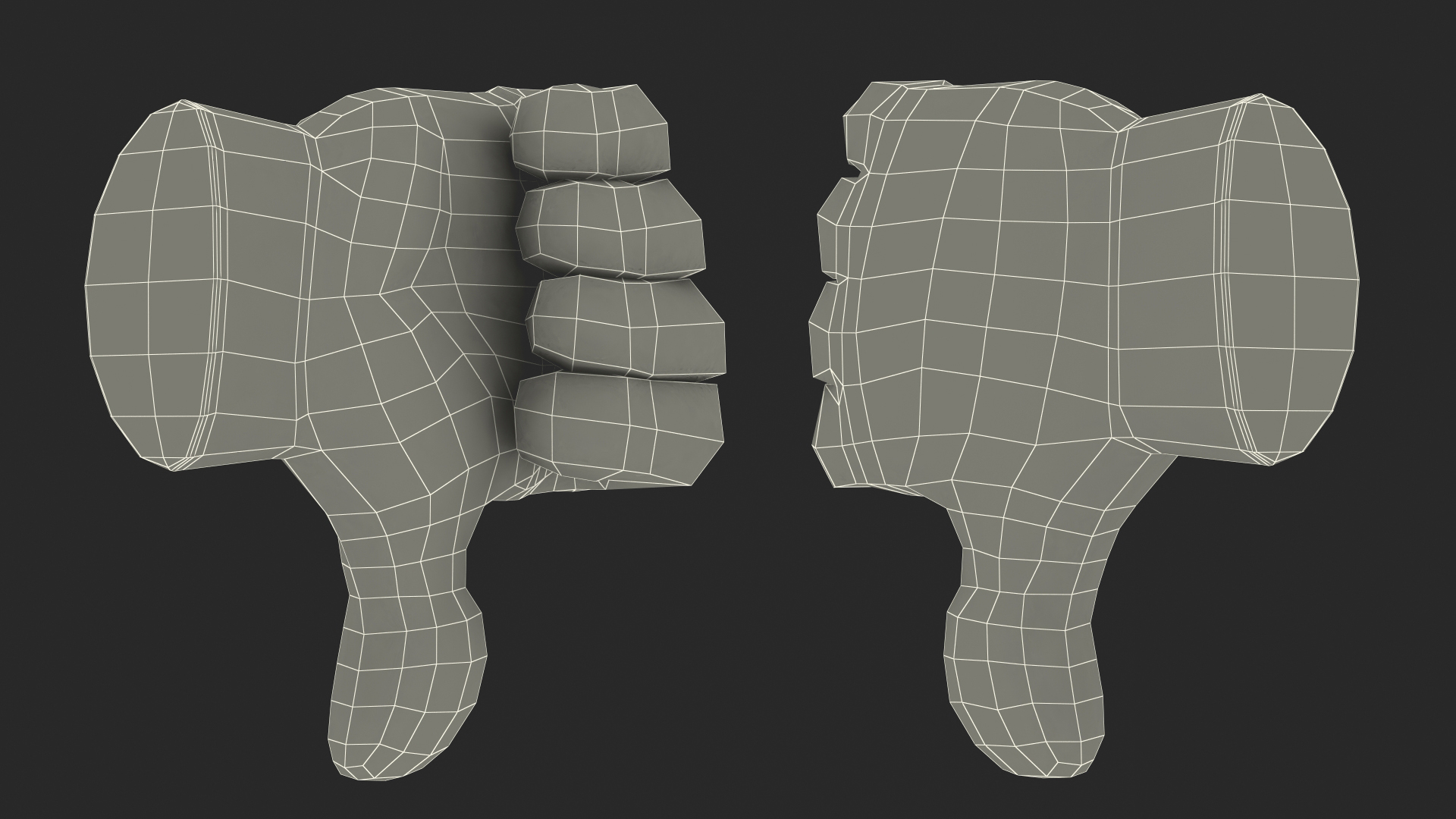 3D model Thumbs Down Gesture Emoji