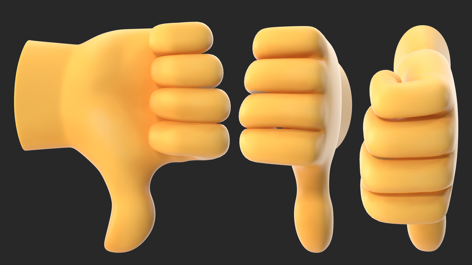 3D model Thumbs Down Gesture Emoji