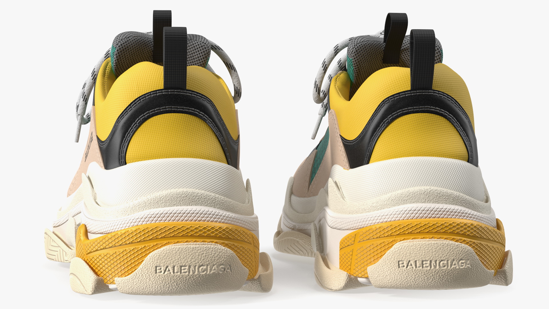 3D Balenciaga Ugly Sneakers Yellow