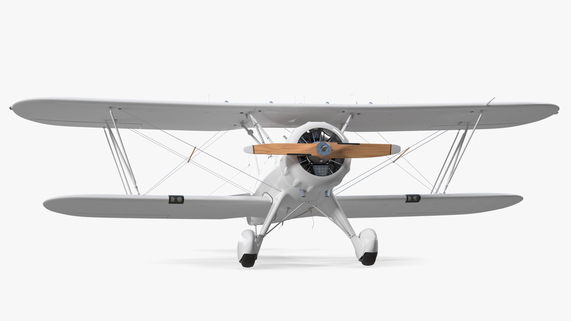 Coastal Biplane YMF-5 White Rigged 3D model