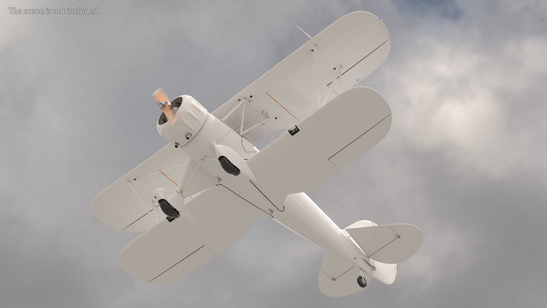 Coastal Biplane YMF-5 White Rigged 3D model