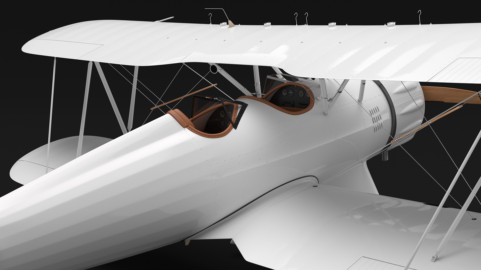 Coastal Biplane YMF-5 White Rigged 3D model