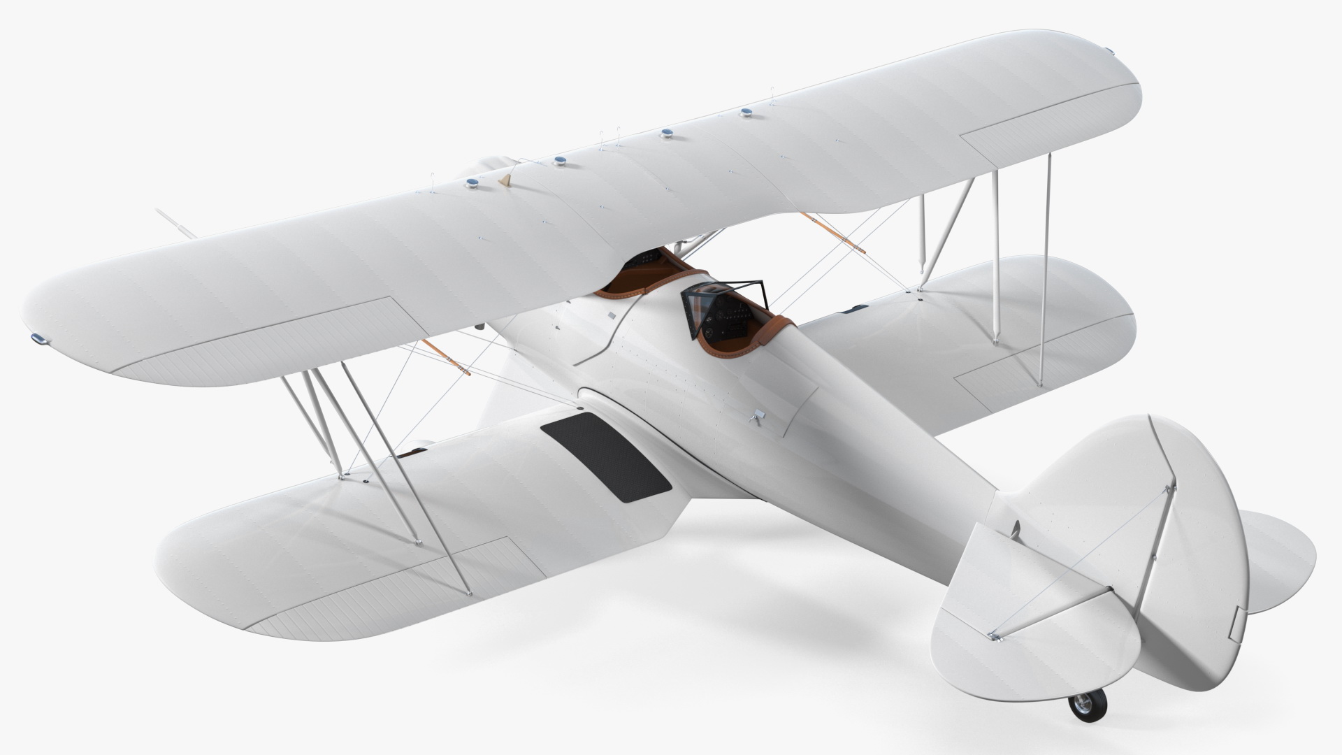 Coastal Biplane YMF-5 White Rigged 3D model