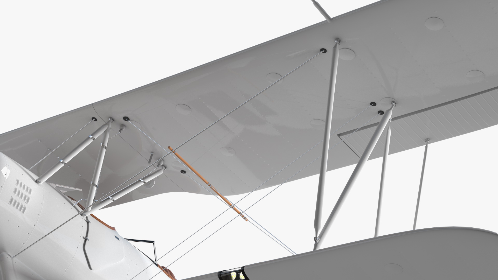 Coastal Biplane YMF-5 White Rigged 3D model