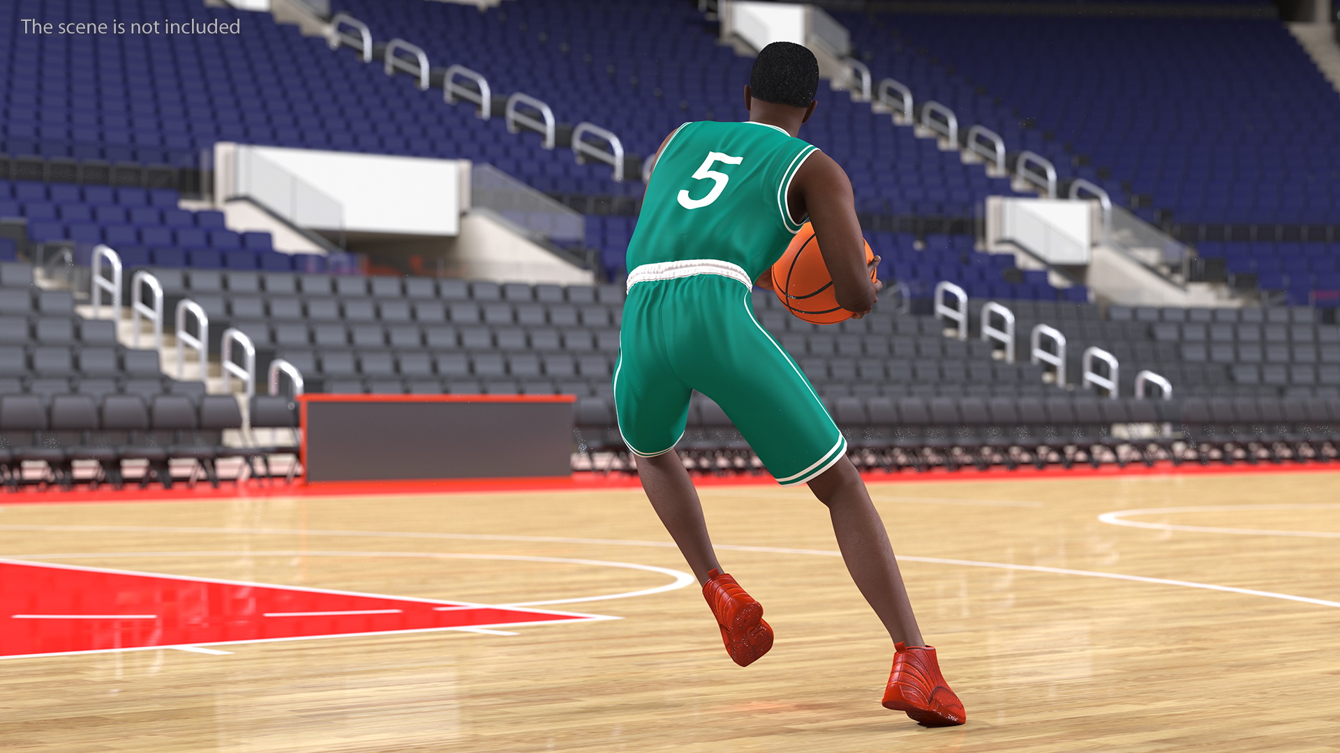 3D Dark Skin Teenager Basketball Player Rigged model