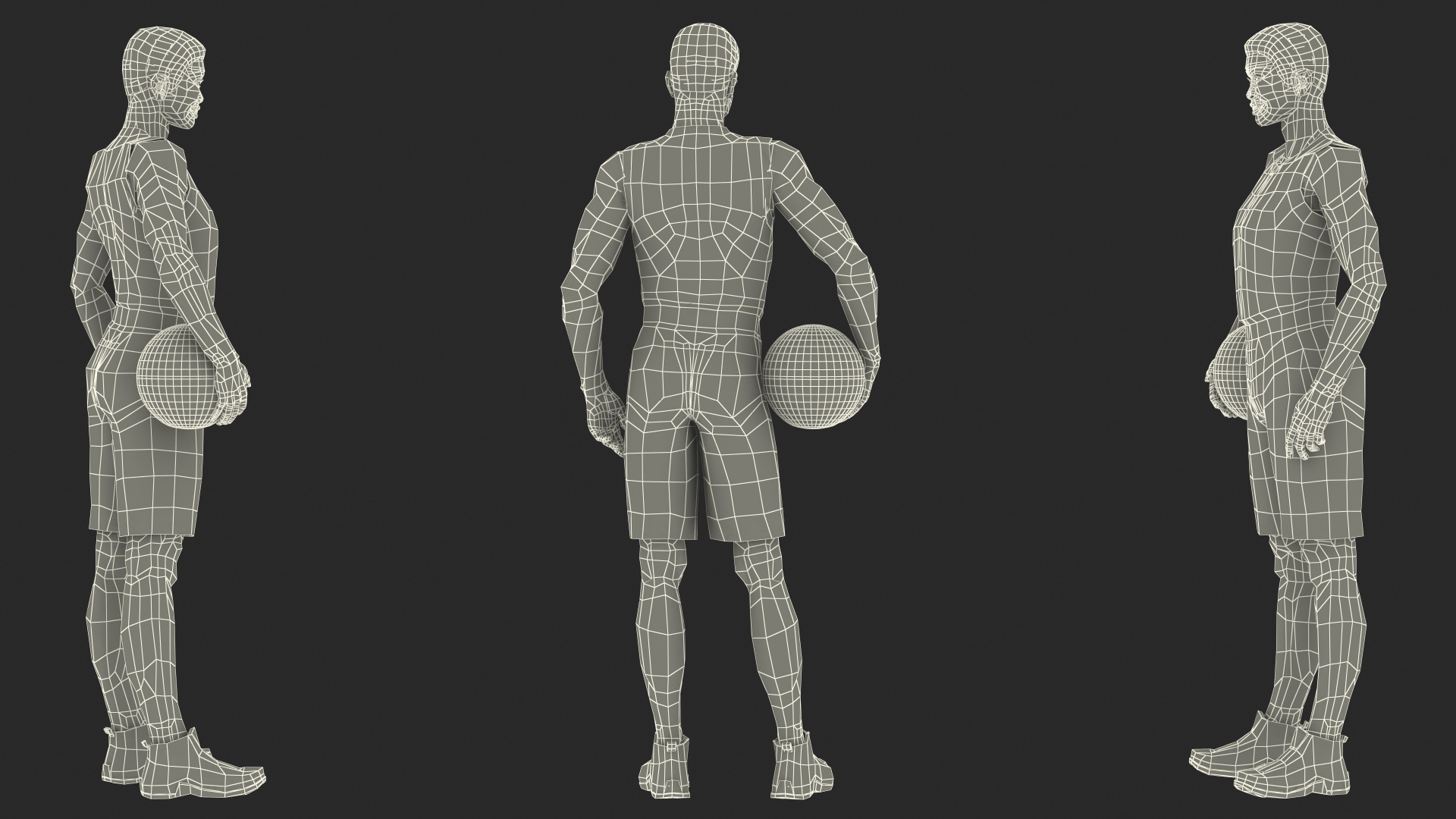 3D Dark Skin Teenager Basketball Player Rigged model