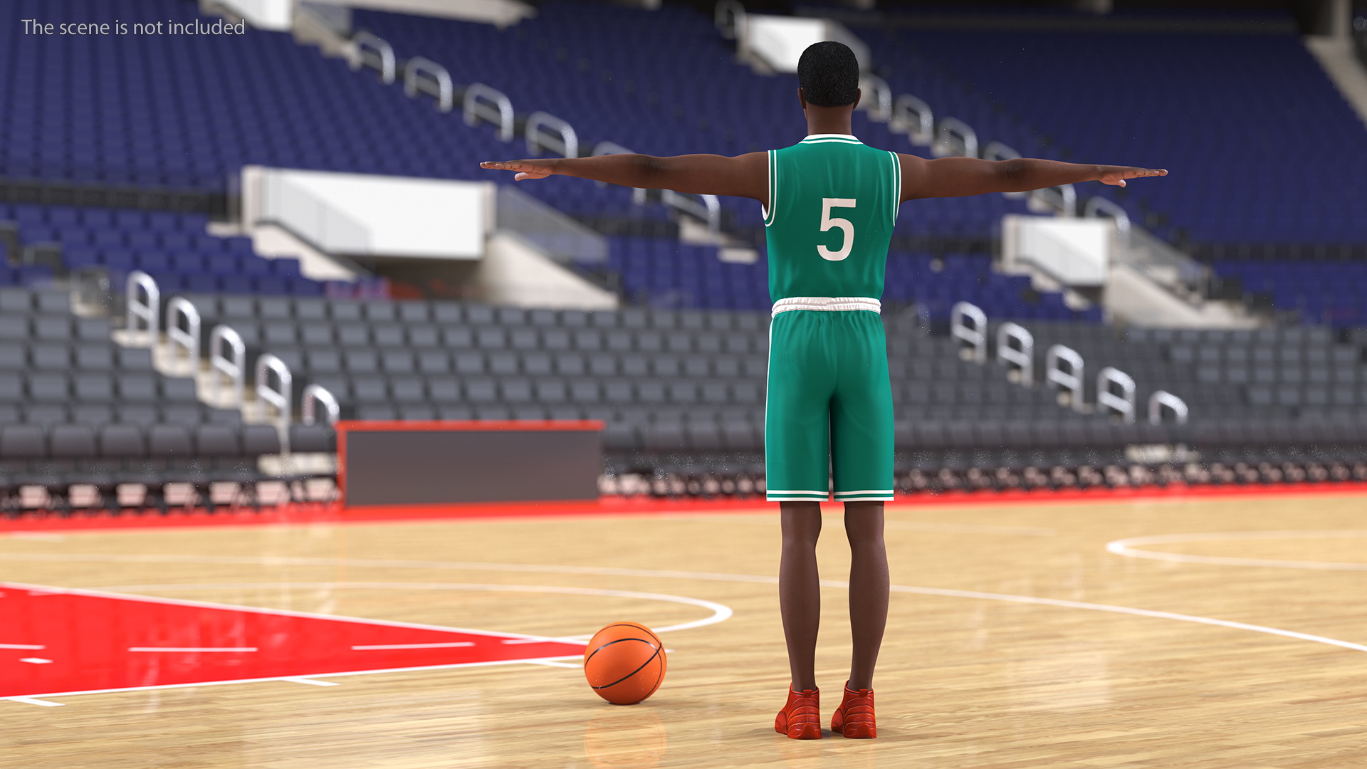 3D Dark Skin Teenager Basketball Player Rigged model