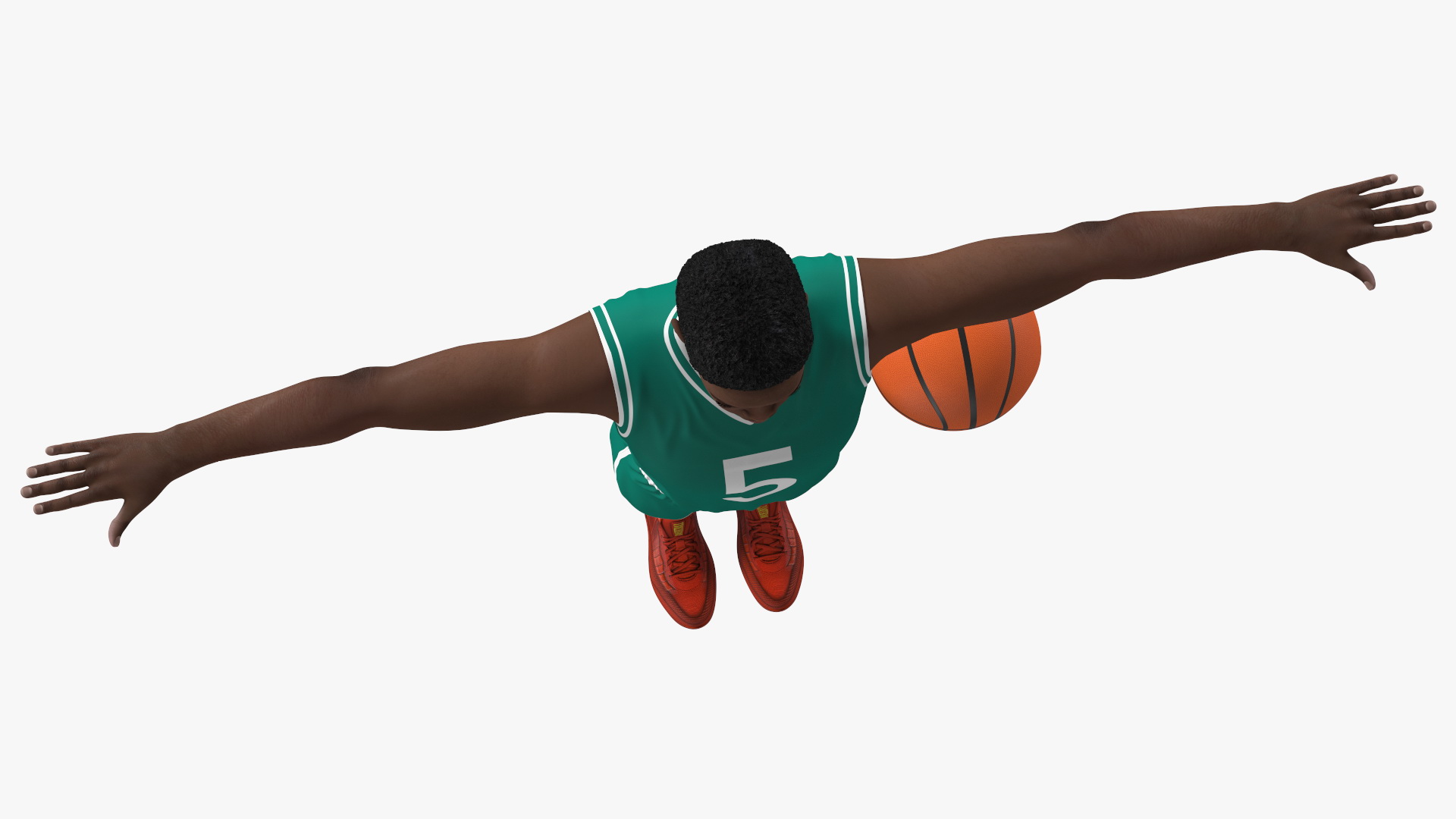 3D Dark Skin Teenager Basketball Player Rigged model