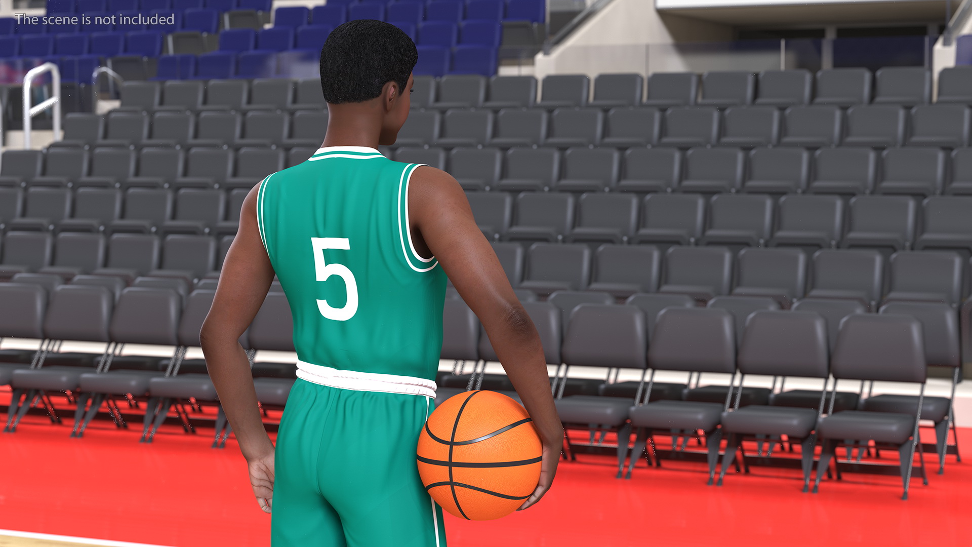 3D Dark Skin Teenager Basketball Player Rigged model