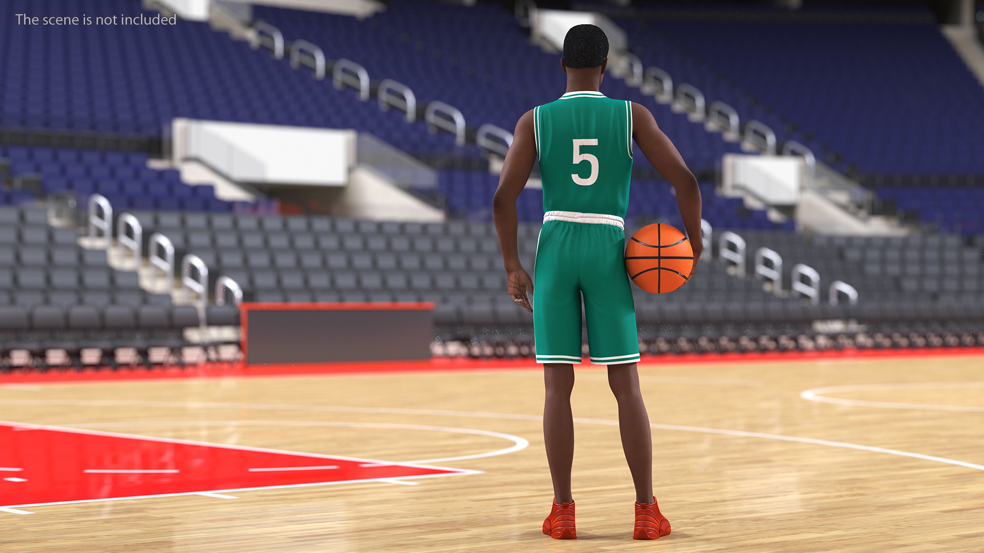 3D Dark Skin Teenager Basketball Player Rigged model