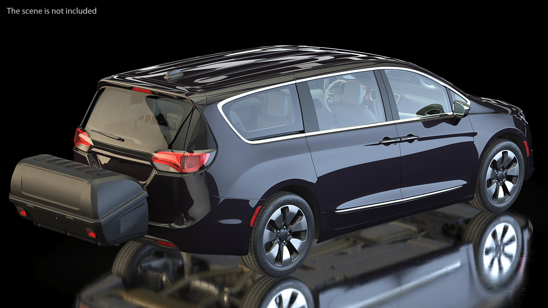 Family Minivan with Hitch Cargo Carrier 3D model