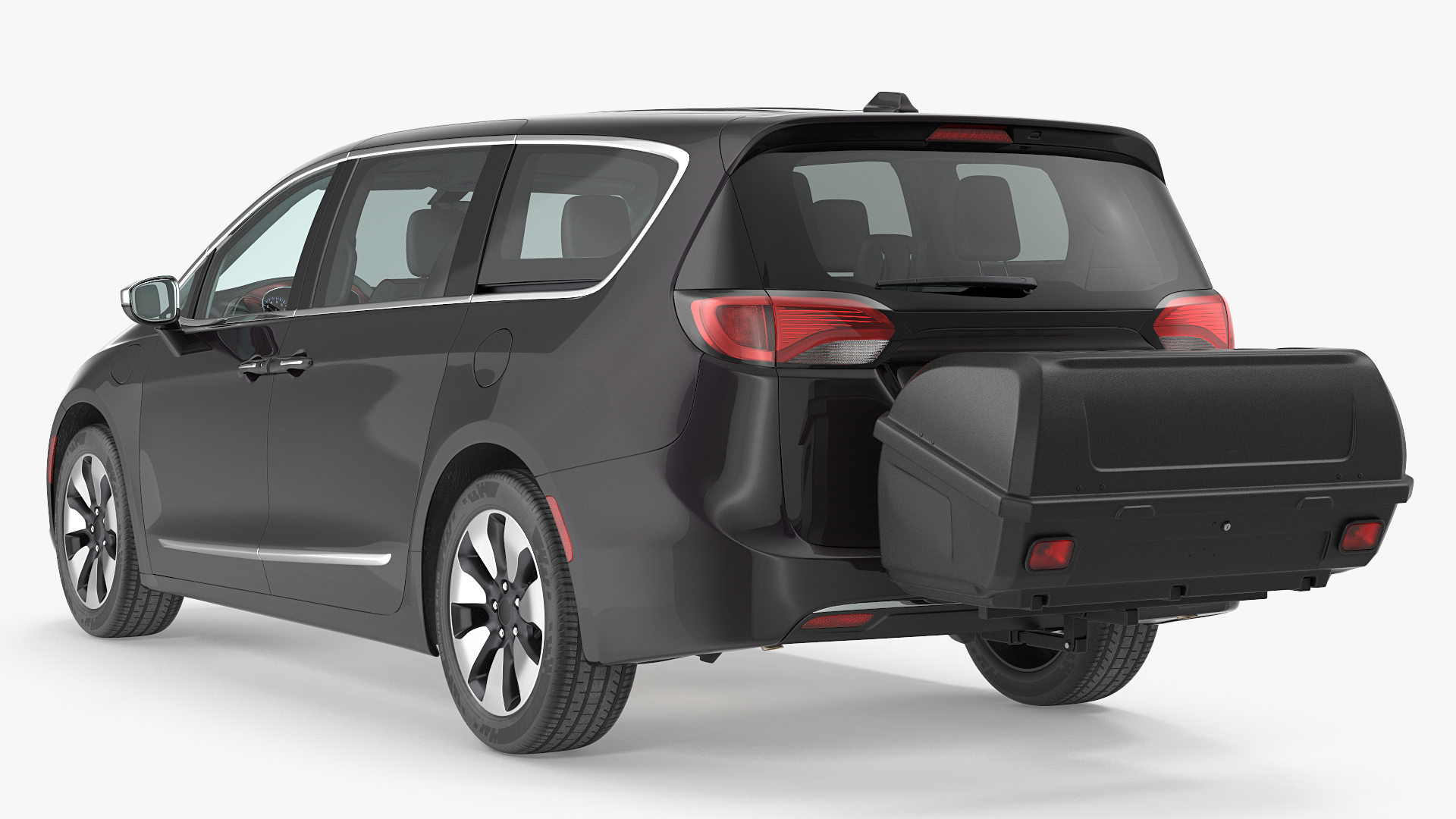 Family Minivan with Hitch Cargo Carrier 3D model