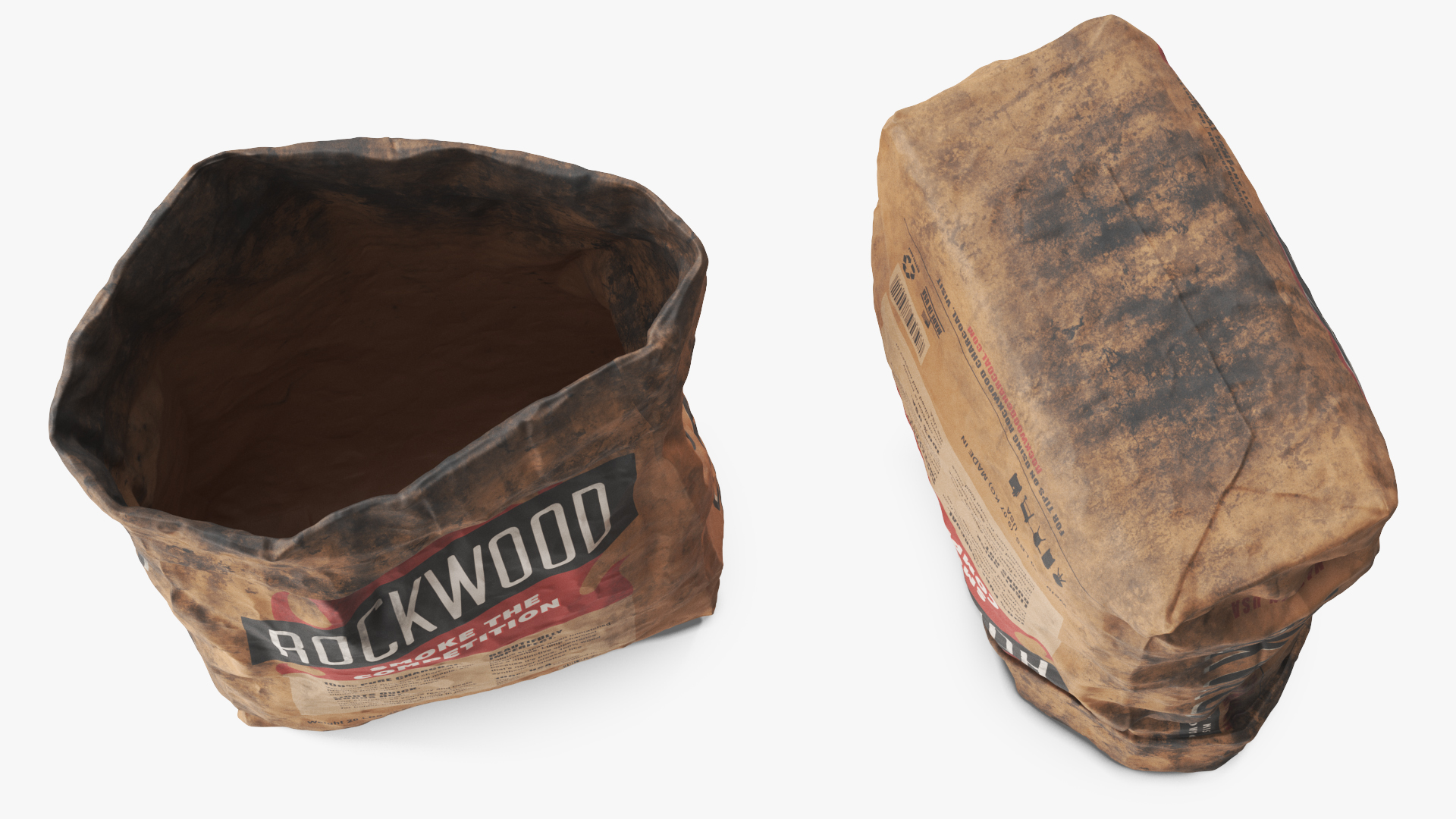 3D Charcoal Bag Rockwood Filled With Coal model