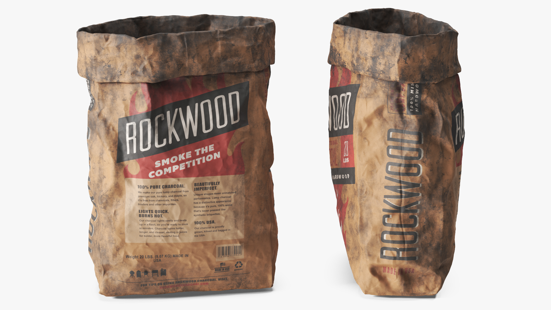 3D Charcoal Bag Rockwood Filled With Coal model