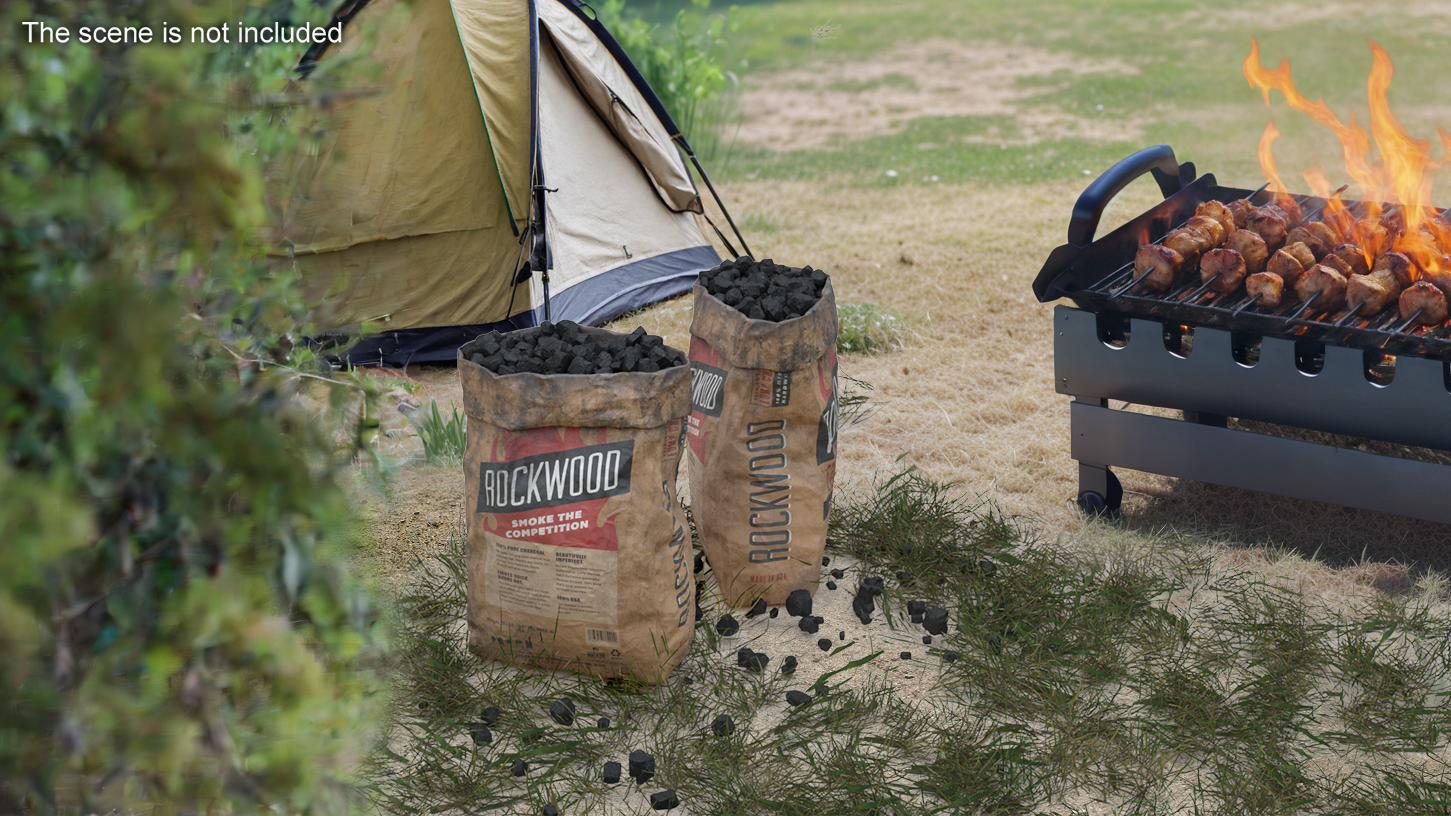 3D Charcoal Bag Rockwood Filled With Coal model