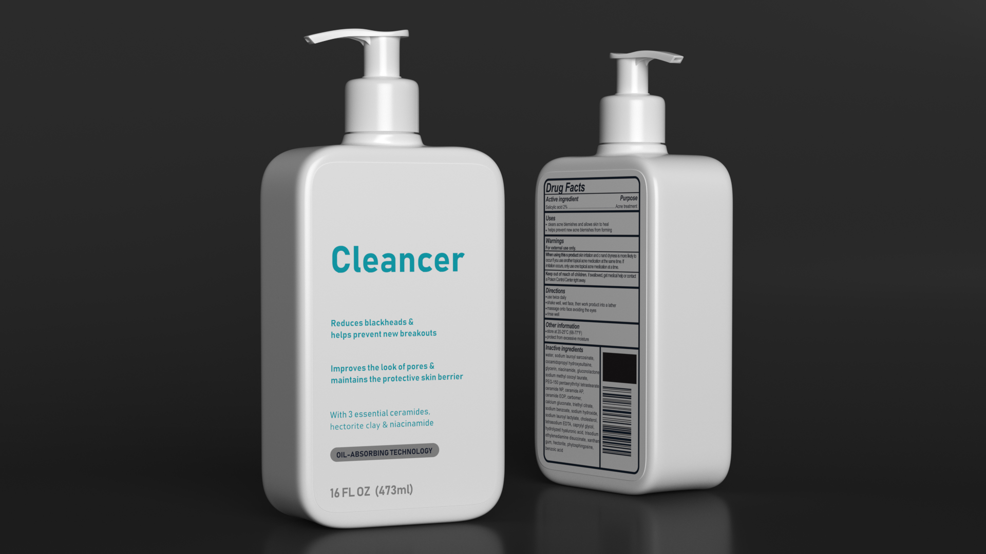 Cleanser Dispenser Bottle 473 ml 3D