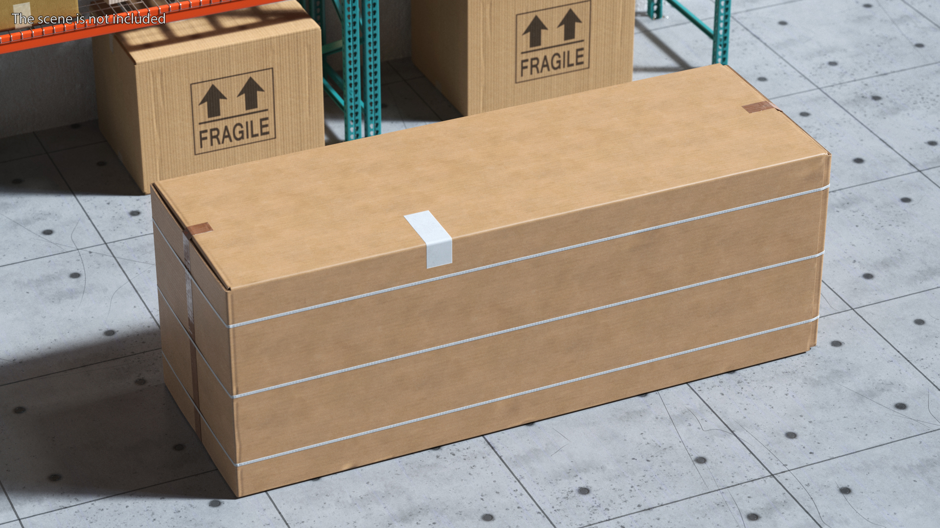 3D Dirty Big Carton Package Box model