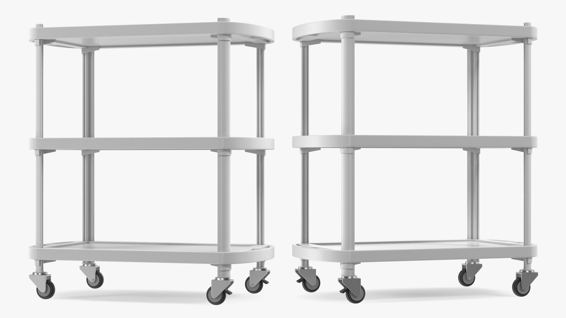 3D Medical Equipment Trolley White