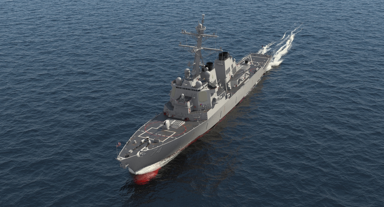 Arleigh Burke Destroyer McFaul DDG 74 Rigged 3D model