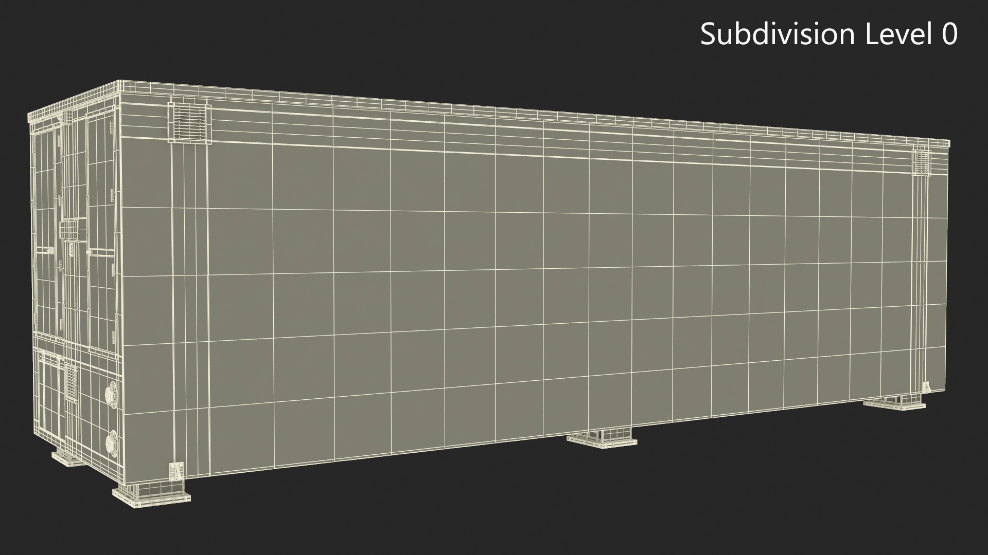 3D model Military Containerized Data Center Simple Interior