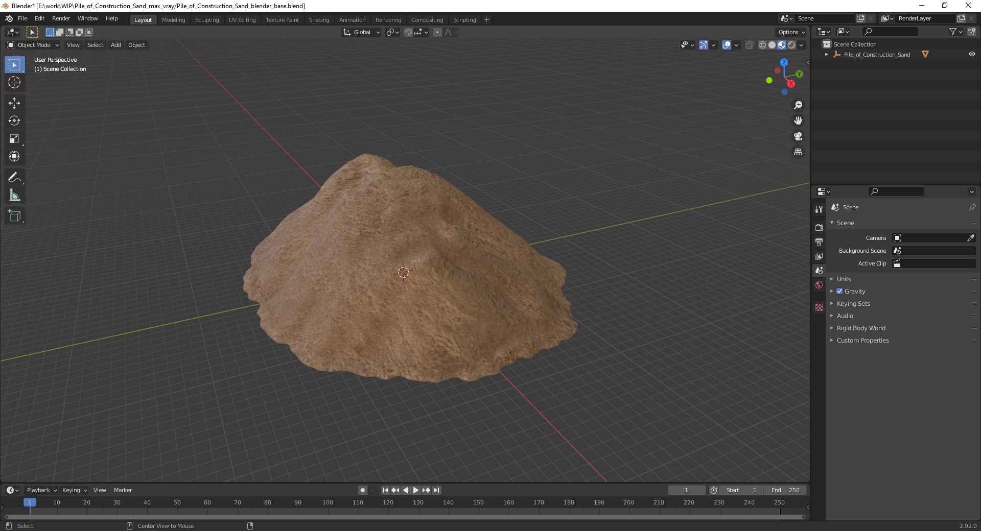 3D model Pile of Construction Sand