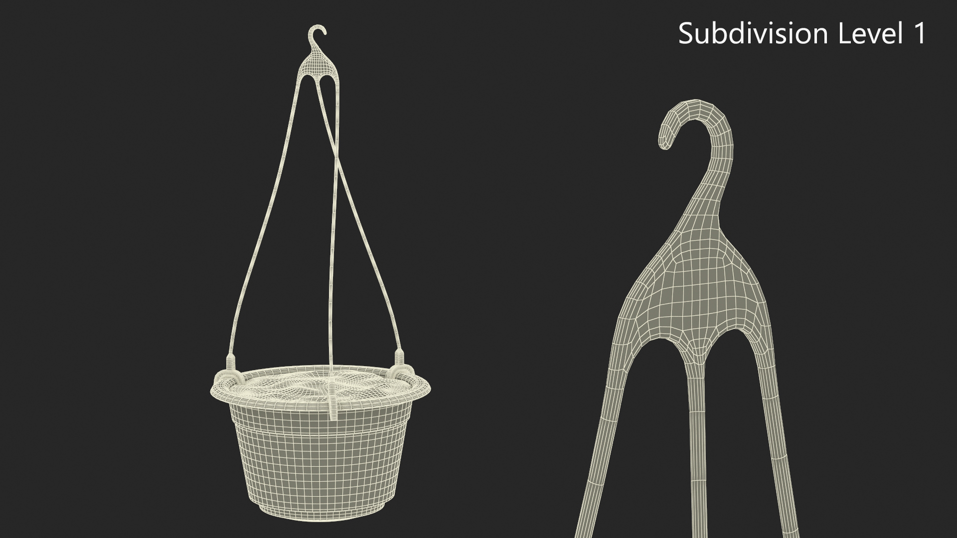 Hanging Plant Pot with Substrate 3D