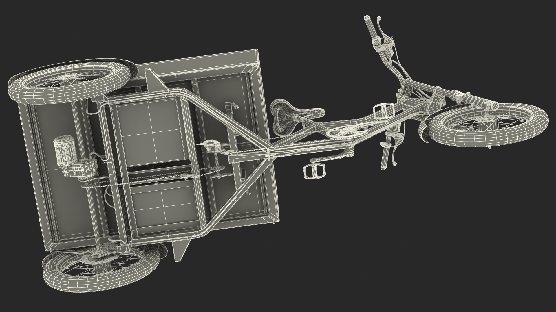 3D model Rad Power Bike RadBurro with Truck Bed Rigged