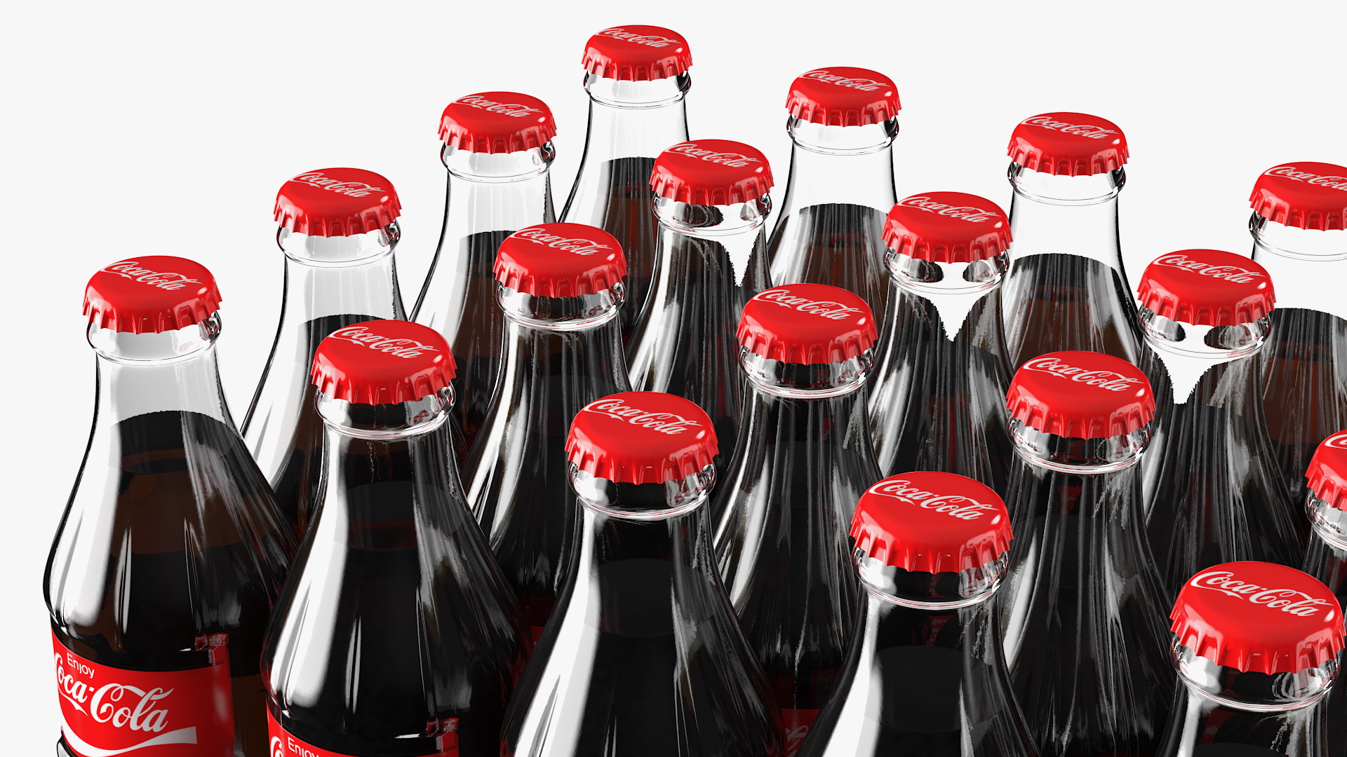 3D model Coca Cola Glass Bottle 24 Case