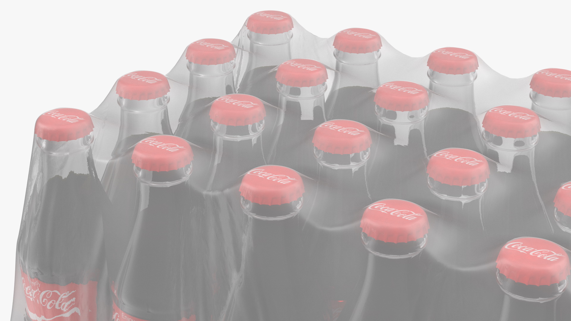 3D model Coca Cola Glass Bottle 24 Case