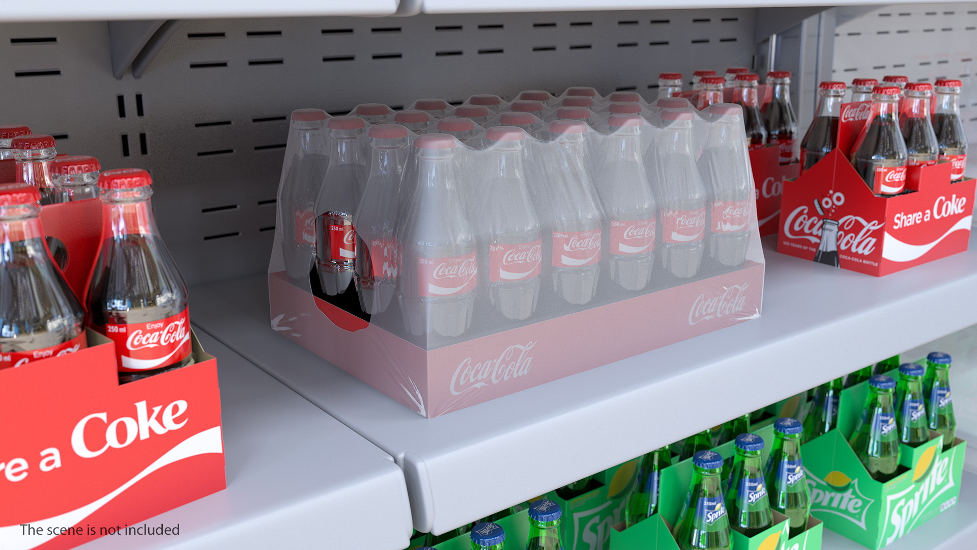 3D model Coca Cola Glass Bottle 24 Case