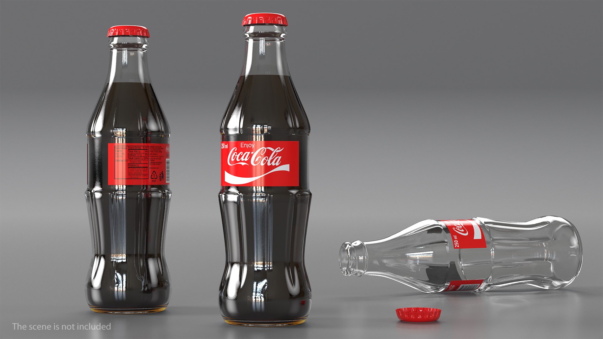 3D model Coca Cola Glass Bottle 24 Case