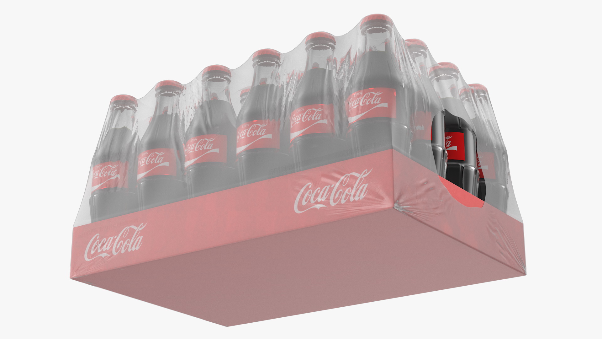 3D model Coca Cola Glass Bottle 24 Case