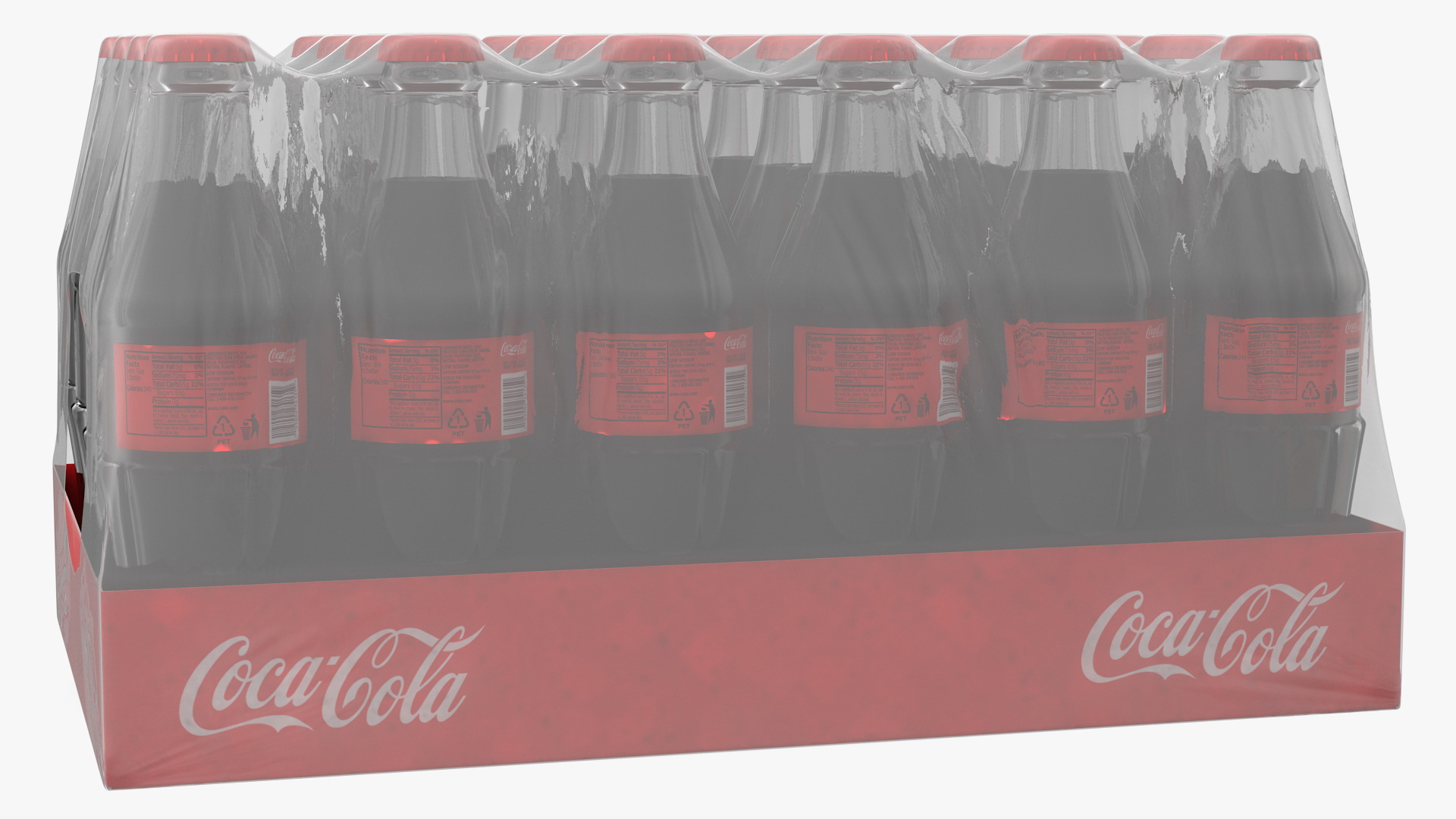 3D model Coca Cola Glass Bottle 24 Case