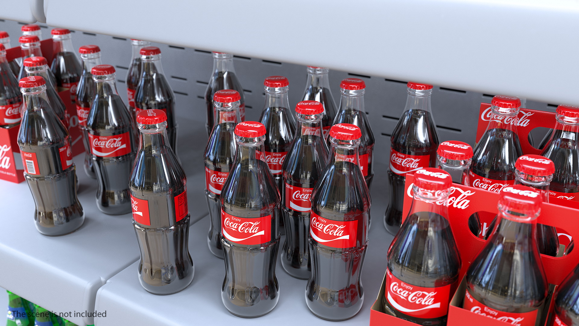 3D model Coca Cola Glass Bottle 24 Case