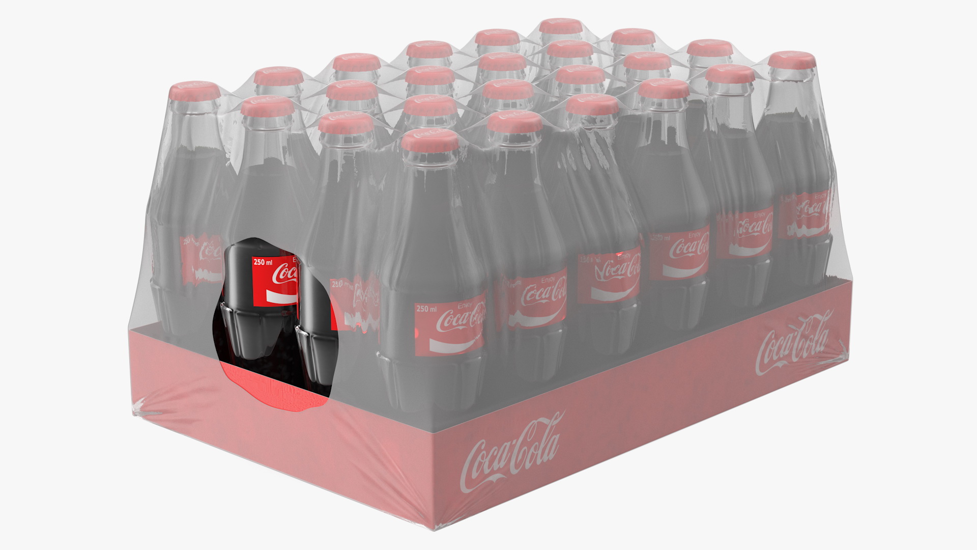 3D model Coca Cola Glass Bottle 24 Case