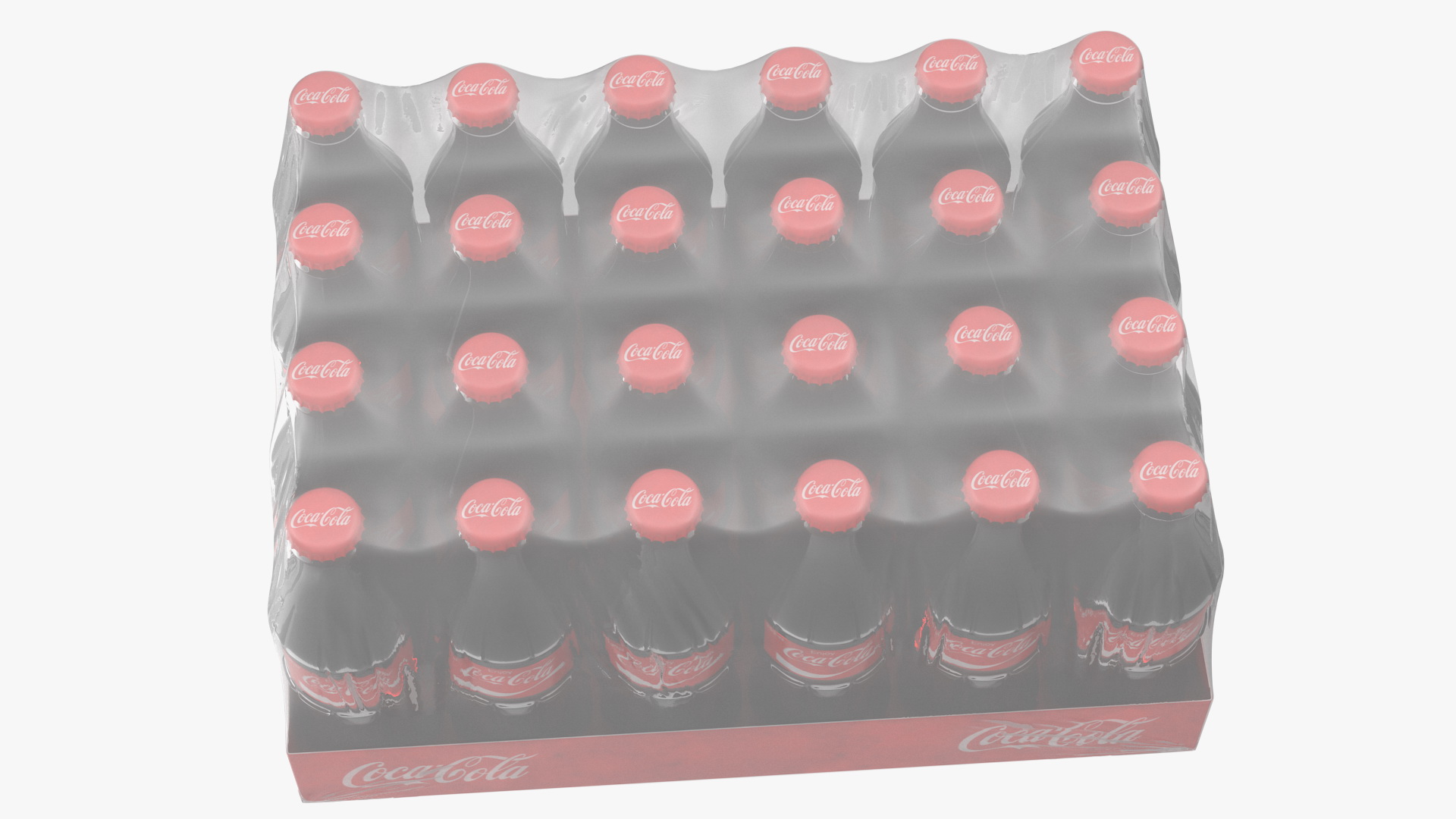 3D model Coca Cola Glass Bottle 24 Case