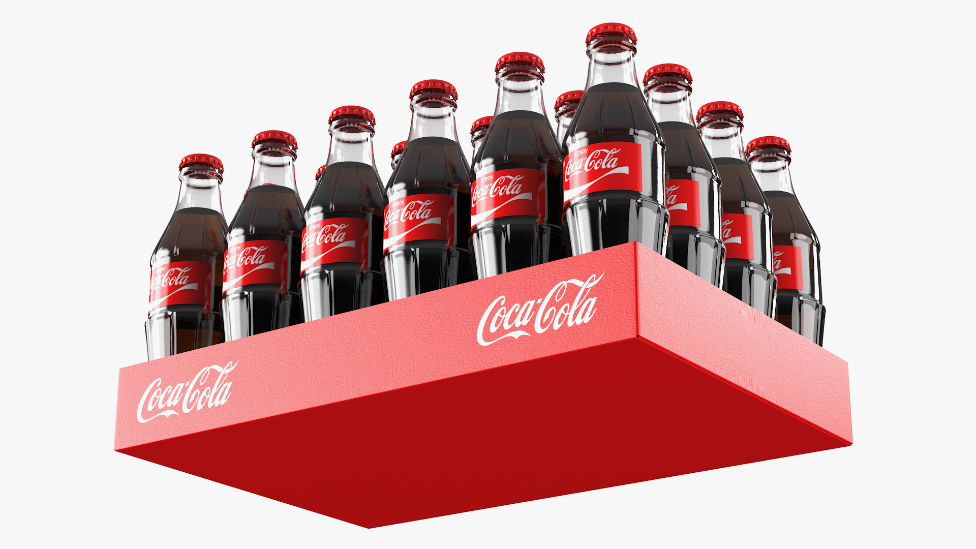 3D model Coca Cola Glass Bottle 24 Case