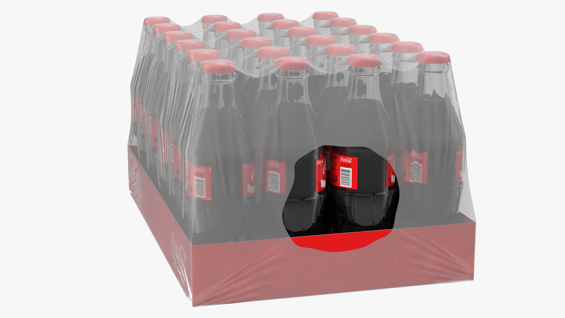 3D model Coca Cola Glass Bottle 24 Case