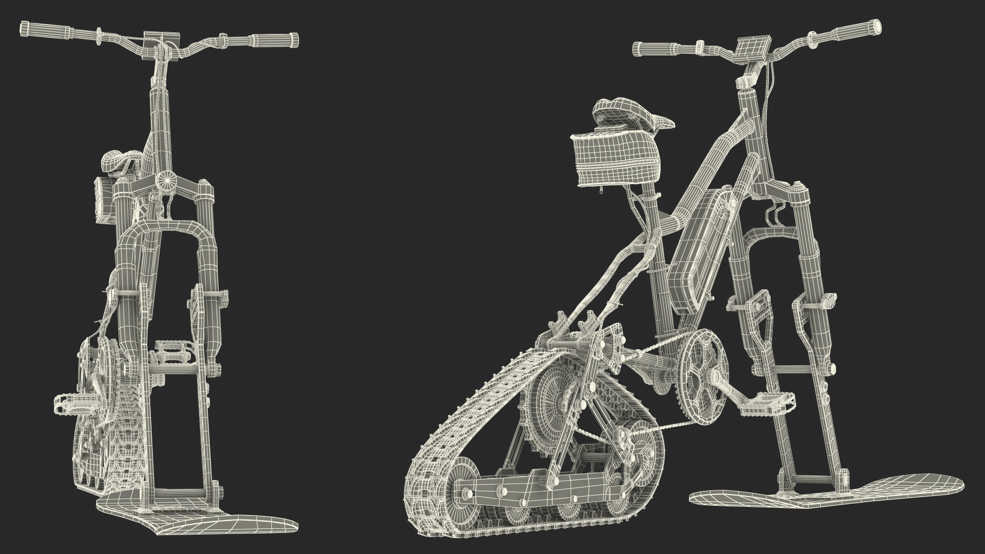 Envo Electric SnowBike Rigged 3D model