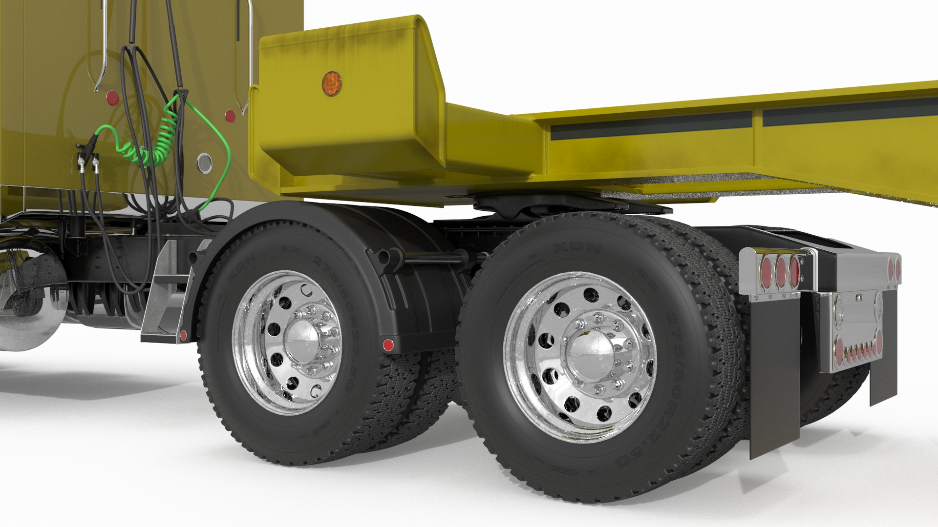 3D model Freight Truck with Trailer and Container